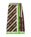 Gucci Horsebit-print Silk Pareo In Red