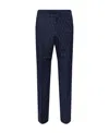 Gucci Horsebit-print Straight-leg Trousers In Blue