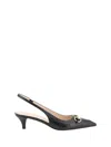 Gucci Black Slingback Pumps With Elastic Strap In Black