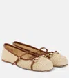 Gucci Horsebit Raffia Ballet Flats