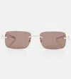Gucci Eyewear Rectangle Frame Sunglasses In Brown
