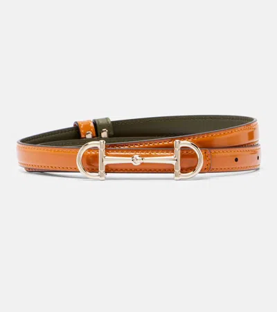 Gucci Horsebit Reversible Leather Belt In Brown