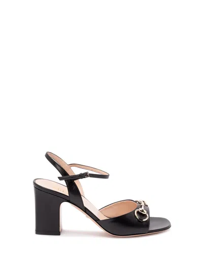 Gucci Horsebit Leather Sandal In Black