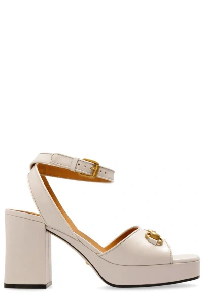 Gucci Horsebit Sandals In White