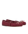 Gucci Bordeaux Ballet Shoes With Horsebit And Bow Detail On The Front In Canvas Woman In Red