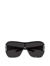 Gucci Horsebit Shield-frame Sunglasses In Black