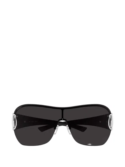 Gucci Horsebit Shield-frame Sunglasses In Black