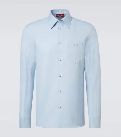 Gucci Hemd Horsebit In Blue