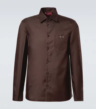 Gucci Hemd Horsebit In Brown