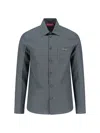 Gucci Technical Fabric Shirt Featuring Horsebit Detail In Gray