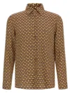 Gucci Equestrian Inspired Button-down Collar Shirt In Brown