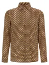 Gucci Equestrian Inspired Button-down Collar Shirt In Brown