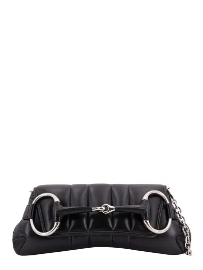 Gucci Horsebit Shoulder Bag In Black