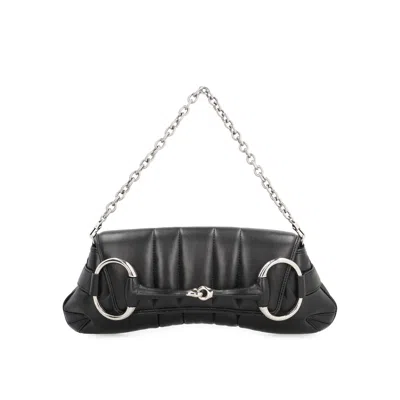Gucci Horsebit Shoulder Bag In Black