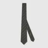 Gucci Horsebit Silk Jacquard Tie In Green