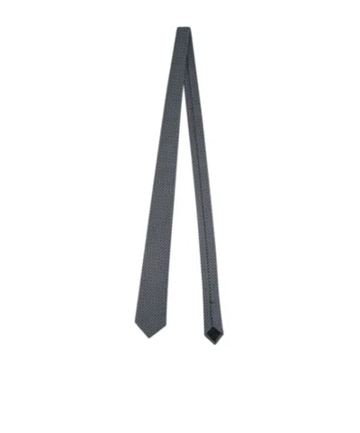 Gucci Horsebit Silk Jacquard Tie In Black