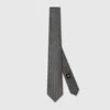 Gucci Horsebit Silk Jacquard Tie In Black