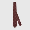 Gucci Horsebit Silk Jacquard Tie In Bordeaux