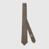 Gucci Horsebit Silk Jacquard Tie In Brown