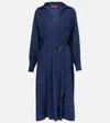 Gucci Horsebit Silk Midi Dress In Blue