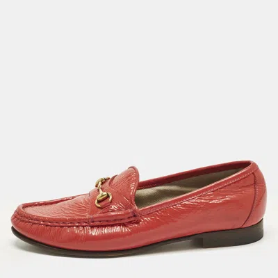 Pre-owned Gucci Horsebit Size 36 Pink Patent Leather Loafers