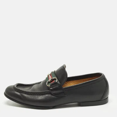 Pre-owned Gucci Horsebit Size 39 Black Leather Loafers