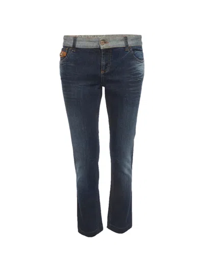 Pre-owned Gucci Horsebit Skinny Jeans In Blue