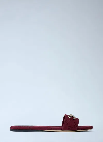 Gucci Horsebit Slides In Red