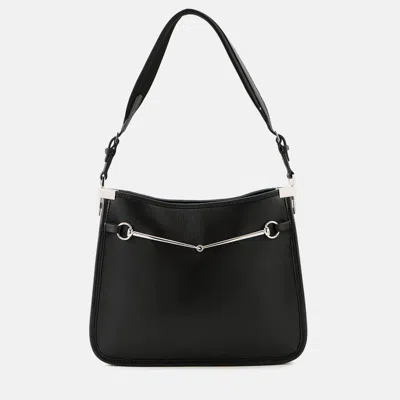 Pre-owned Gucci Horsebit Slim Black Leather