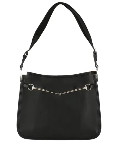 Gucci Horsebit Slim Logo Leather Shoulder Bag