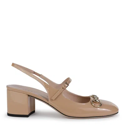 Gucci 55mm Lady Horsebit Leather Pumps In Pink Sand