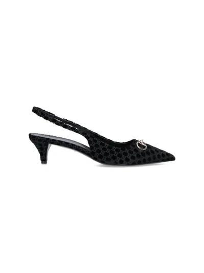 Gucci Gg Slingback Pumps In Black