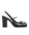 Gucci Horsebit Damenpumps Mit Fersenriemchen In Black