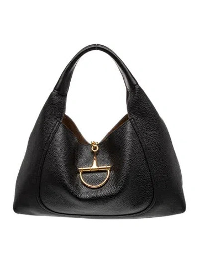 Pre-owned Gucci Horsebit Softbit Maxi In Black