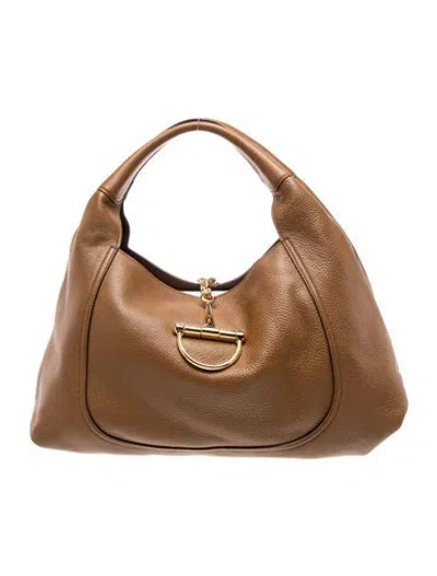 Pre-owned Gucci Horsebit Softbit Maxi In Brown