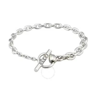 Gucci Horsebit Sterling Silver Bracelet Size 17 - Yba781167001 In Silver Tone