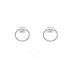 Gucci Womens Silver Logo-engraved Sterling-silver Stud Earrings In Silver Tone