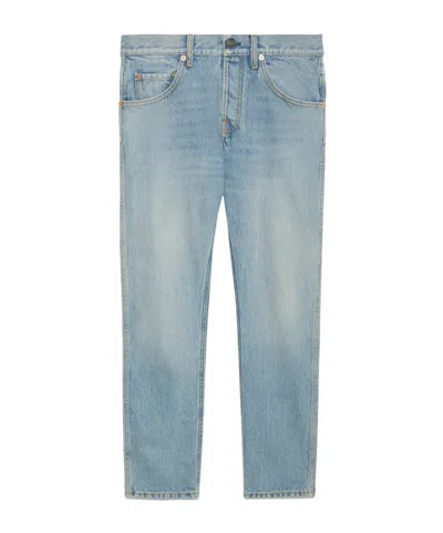 Gucci Horsebit Straight-leg Jeans In Blue