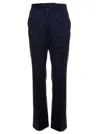 Gucci Horsebit-print Straight-leg Trousers In Blue