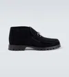Gucci Horsebit Suede Ankle Boots In Black
