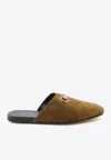 Gucci Women Brown Mule With Horsebit On The Front And All-over Gg Motif In Suede Woman In Brown