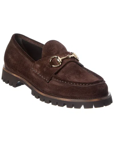 Gucci Horsebit Suede Loafer In Brown
