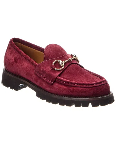Gucci Horsebit Suede Loafer In Red