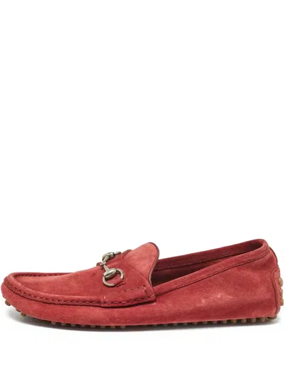 Pre-owned Gucci Horsebit Suede Loafers