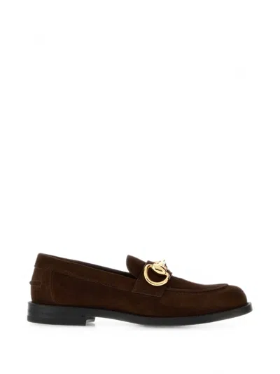 Gucci Horsebit Suede Loafers In Brown