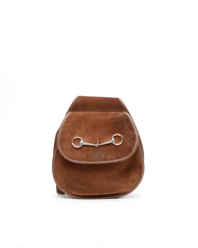 Gucci Horsebit Suede Sling Bag In Pattern