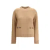 Gucci Womens Horsebit Raglan-sleeves Wool And Cashmere Jumper Dusty Dark Grey Mc