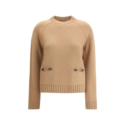 Gucci Women Horsebit Sweater In Neutral