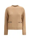 Gucci Womens Horsebit Raglan-sleeves Wool And Cashmere Jumper Dusty Dark Grey Mc In Brown