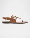 Gucci Horsebit Thong Slingback Sandals In Brown